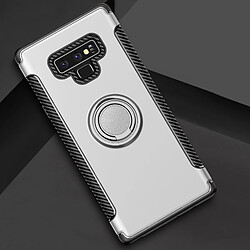 Wewoo Coque Étui de protection magnétique pour Galaxy Note 9, avec porte-bague de rotation à 360 degrés argent