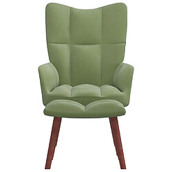 Maison Chic Chaise de relaxation | Fauteuil relax avec repose-pied Vert clair Velours -GKD10979