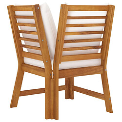 Maison Chic Salon de jardin 3 pcs - Table et chaises d'extérieur - Mobilier/Meubles de jardin Moderne avec coussin crème Bois d'acacia solide -MN97863 pas cher