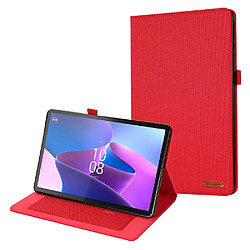 Etui en PU avec support et porte-carte pour votre Lenovo Tab P11 Pro Gen 2 - rouge