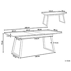 Avis Beliani Table 160 x 90 cm plateau extensible blanc et bois clair KALUNA