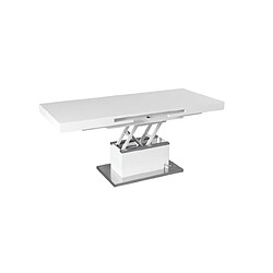 Avis Inside 75 Table basse relevable SET UP WHITE laqué blanc socle acier brossé