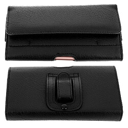 Avizar Étui Ceinture Smartphone Pochette Vintage Clip Porte-cartes Taille XXL - Noir