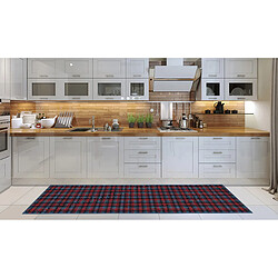 Alter Chemin de cuisine, 100% Made in Italy, Tapis antitache avec impression numérique, Chemin de table antidérapant et lavable, Modèle Tartan - Damaris, cm 240x52