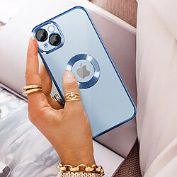 Acheter Avizar Coque iPhone 14 Plus Souple Bloc Caméra Couvert Transparent Contour bleu Chromé