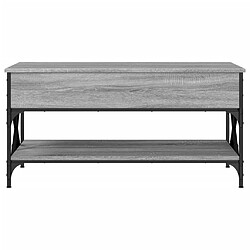 ComfortXL Table Basse Sonoma Gris 100x50x50 Cm Bois D'ingénierie Et Métal pas cher