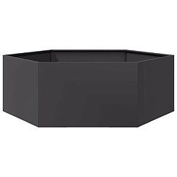 vidaXL Jardinière noir hexagone 138x120x45 cm acier