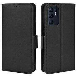 Etui en PU texture litchi avec support, noir pour votre Oppo Reno6 4G