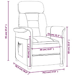 vidaXL Fauteuil inclinable Gris foncé Similicuir daim pas cher