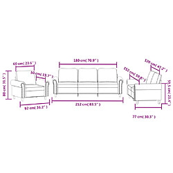 vidaXL Ensemble de canapés 3 pcs avec coussins Noir Velours pas cher