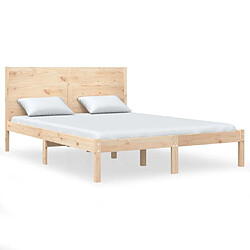 vidaXL Cadre de lit sans matelas 135x190 cm bois massif