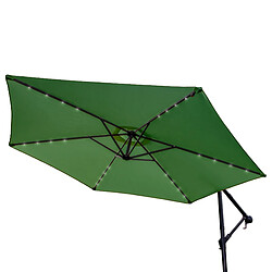 Acheter Monstershop Parasol Vert 3m avec LED's Intégrés avec Base Ronde