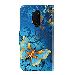 Etui en PU impression de motifs avec support papillons pour votre OnePlus 8 Pro