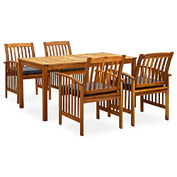 Maison Chic Mobilier à dîner 7 pcs de jardin - Ensemble table et chaises d'extérieur - Salon/Mobilier de jardin classique et coussins Acacia solide -MN36188