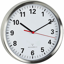 Horloge murale radiopiloté(e) TFA 60.3529.02 aluminium 22 cm x 4.5 cm mécanisme dhorloge silencieux, fonction déconomie dénergie