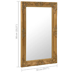 vidaXL Miroir mural style baroque 50x80 cm Doré pas cher