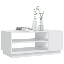 Avis vidaXL Table basse blanc 102x55x43 cm bois d'ingénierie