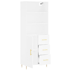 Avis vidaXL Buffet haut Blanc 69,5x34x180 cm Bois d'ingénierie