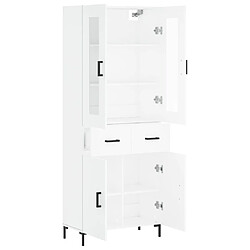 Avis vidaXL Buffet haut Blanc 69,5x34x180 cm Bois d'ingénierie