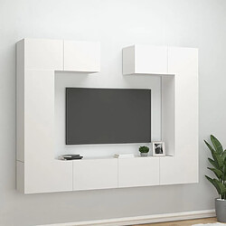 vidaXL Ensemble de meubles TV 6 pcs Blanc Bois d'ingénierie