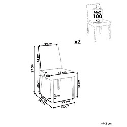 Avis Beliani Chaise de salle à manger PHOLA Set de 2 Tissu Gris