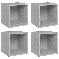 vidaXL Meubles TV 4 pcs gris béton 37x35x37 cm bois d’ingénierie