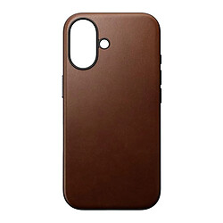 Nomad Coque pour iPhone 16 Compatible MagSafe Antichocs en Cuir Marron