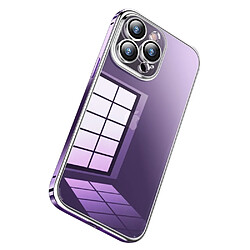 Coque en TPU + métal LUPHIE cadre poli, électroplaqué, anti-chocs pour votre iPhone 14 Pro Max - violet