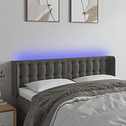 Maison Chic Tête de lit scandinave à LED,meuble de chambre Gris foncé 147x16x78/88 cm Velours -MN12272