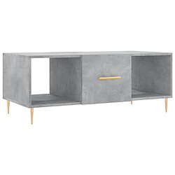 vidaXL Table basse gris béton 102x50x40 cm bois d'ingénierie