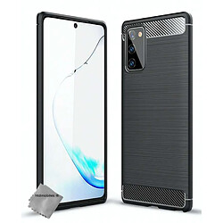 Htdmobiles Coque silicone gel carbone pour Samsung Galaxy Note 20 + film ecran - NOIR