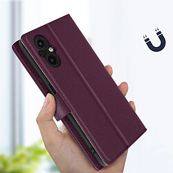 Avizar Étui Oppo Reno8 Lite 5G Clapet Portefeuille Support Vidéo violet pas cher