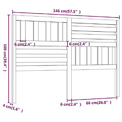 vidaXL Tête de lit Noir 146x4x100 cm Bois massif de pin pas cher