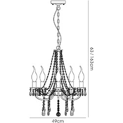 Avis Luminaire Center Suspension Kyra 5 Ampoules nickel satiné/cristal