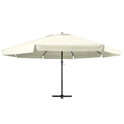 Helloshop26 Parasol d'extérieur avec mât en aluminium 600 cm - Blanc sable