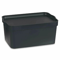 Kipit Boîte de rangement avec couvercle Anthracite Plastique 7,5 L 21 x 14,2 x 32 cm (12 Unités)