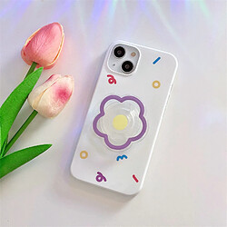 GUPBOO Étui pour iPhone13 Coque de téléphone simple en silicone avec support de fleurs graffiti