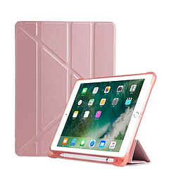 Wewoo Smart Cover Housse Étui de protection TPU antichoc multi-rabattable pour iPad 9.7 (2018) / 9.7 (2017) / air / air2, avec support et fente pour stylo (rose)