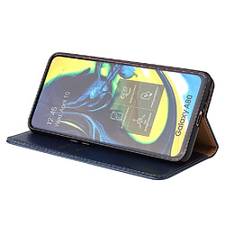 Wewoo Housse Coque Étui en cuir à rabat horizontal PU + TPU avec peau et porte-cartes pour Galaxy A80 bleu pas cher