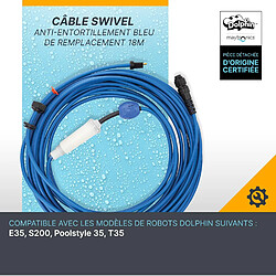 Cable d'alimenation avec swivel 18m diy pour robot dolphin e35 et t35 - 99958907-diy - DOLPHIN