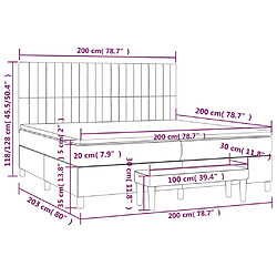 vidaXL Sommier à lattes de lit avec matelas Rose 200x200 cm Velours pas cher