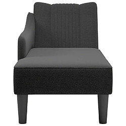 Avis vidaXL Fauteuil long avec accoudoir droit noir tissu