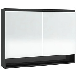 Avis vidaXL Armoire à miroir de salle de bain 80x15x60 cm MDF Noir brillant