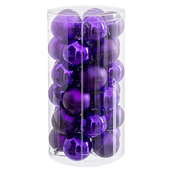 BigBuy Home Boules de Noël Lila Plastique Ø 6 cm (30 Unités)