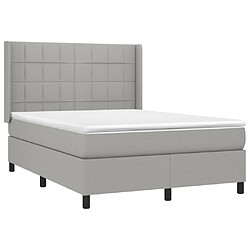 Avis vidaXL Sommier à lattes de lit matelas LED Gris clair 140x200 cm Tissu