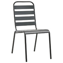 vidaXL Chaises empilables de d'extérieur lot de 2 Acier Gris