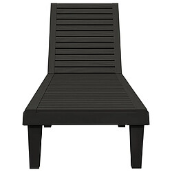 Helloshop26 Transat chaise longue bain de soleil lit de jardin terrasse meuble d'extérieur 155 x 58 x 83 cm polypropylène noir 02_0012783