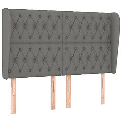 Maison Chic Tête de lit scandinave avec oreilles,meuble de chambre Gris foncé 147x23x118/128 cm Tissu -MN36926