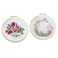 2x Bricolage Kits De Couture Broderie Cerceau Point De Croix Artisanat-belle Fleur