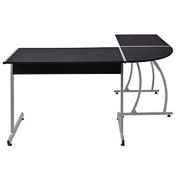 Avis Maison Chic Bureau solide,Table de travail,Bureau d'ordinateur d'angle en forme de L Noir -GKD80594